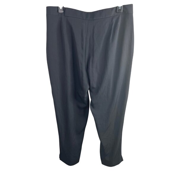 Theory Womens Black Tappered Leg Pleated Pants Silk & Spandex Blend Size 10 - Picture 3 of 13